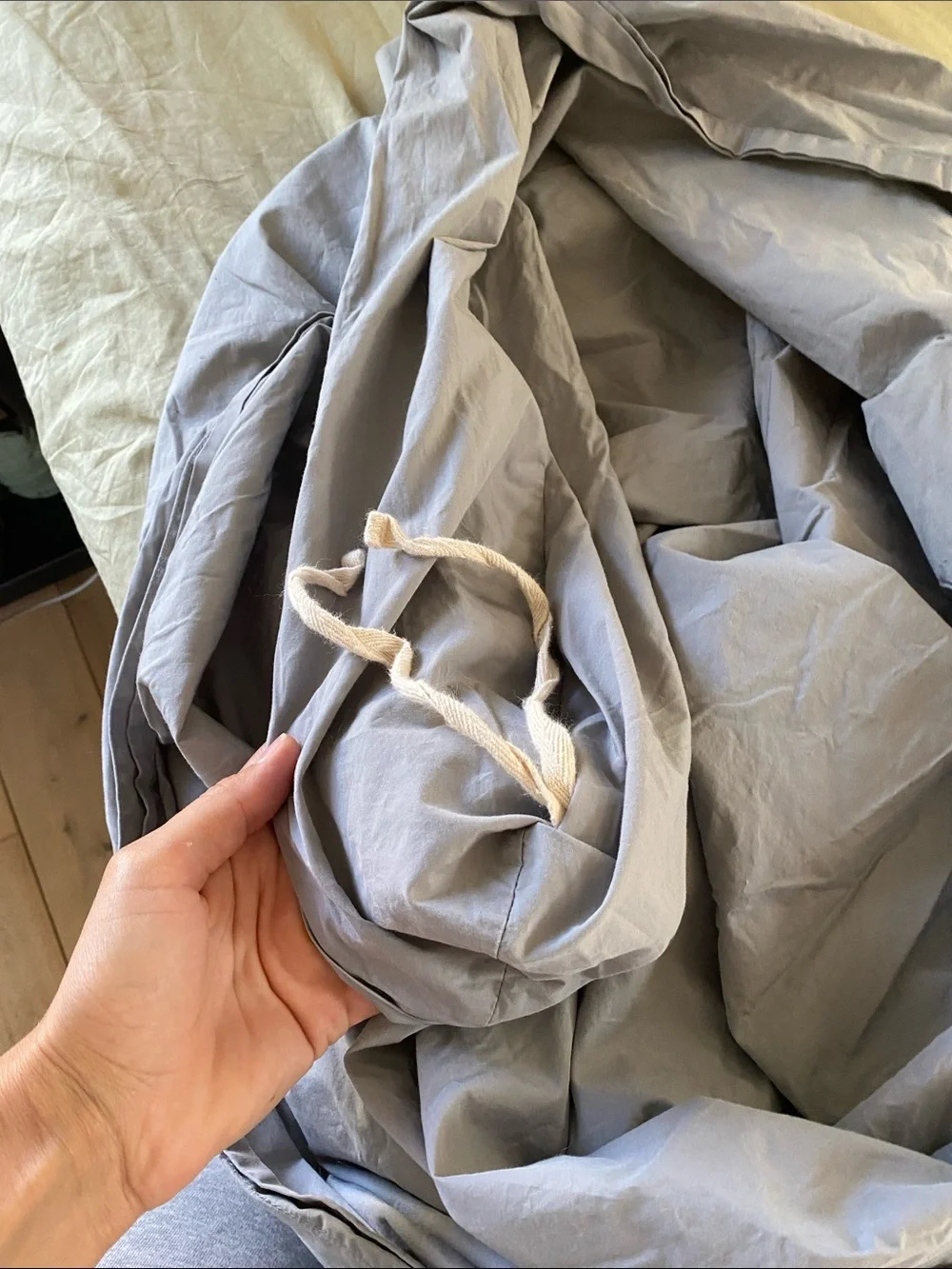 Coyuchi Organic Crinkled Percale Duvet Cover
